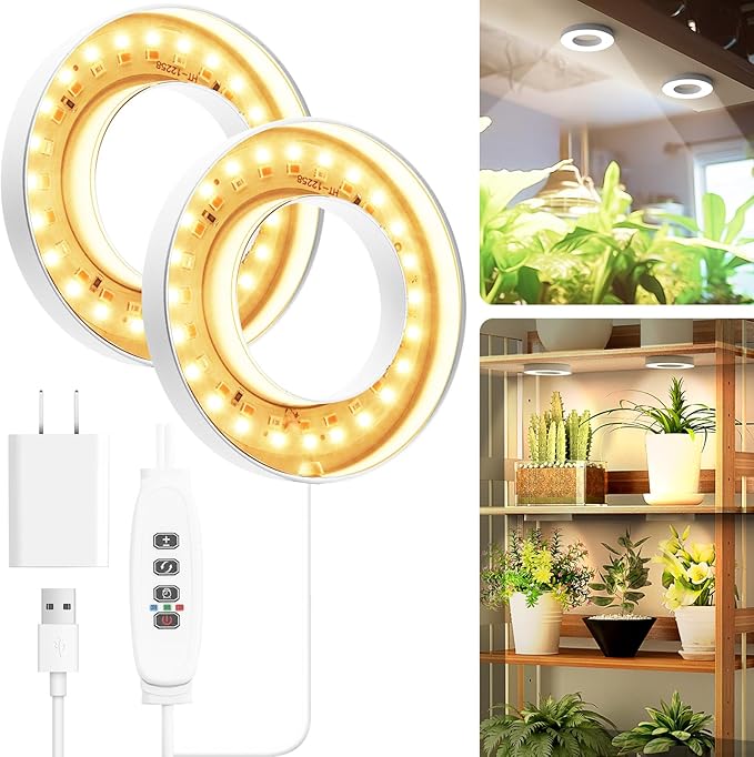 Mosthink Ceiling Grow Lights for Indoor Plants, 96 LEDs Plant Light Full Spectrum, Under Cabinet Plant Growing Lamp with Auto Timer, 10 Dimmable Levels, 3 Modes with Transparent Cover,Corded