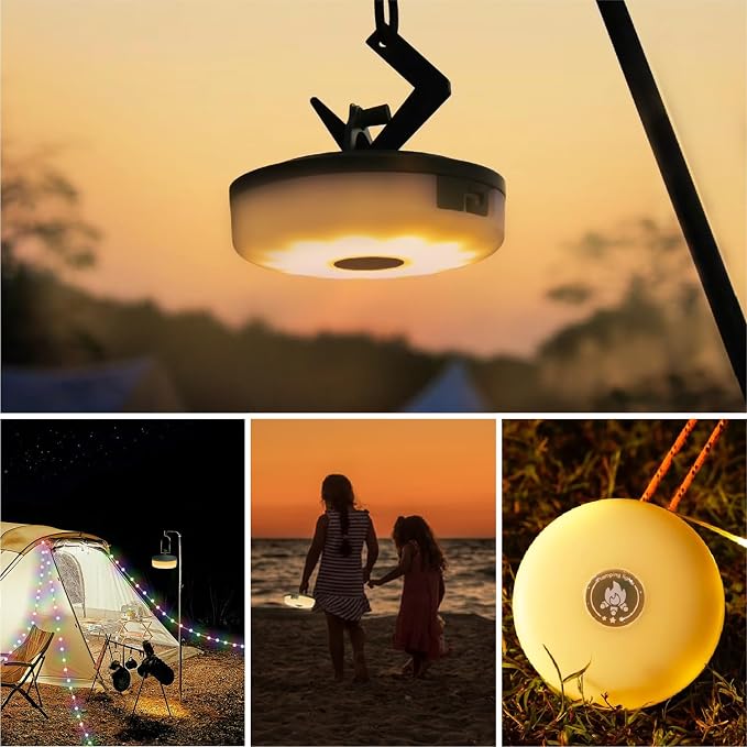 Camping Lights String: Outdoor String Lights with 5 Lighting Modes - Quick 30s Recovery Durable and Waterproof - USB Charging Portable Camping Lights for Camping/Yard/and Hiking - 2PACK