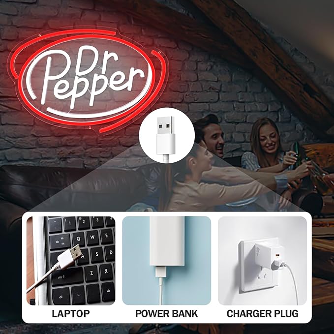 Pepper Neon Sign Dimmable Led Pepper Light for Wall Decor, Soda Decor Neon Signs for Business Man Cave, Bar, Shop, Bedroom, Pepper Gifts for Christmas, Birthday