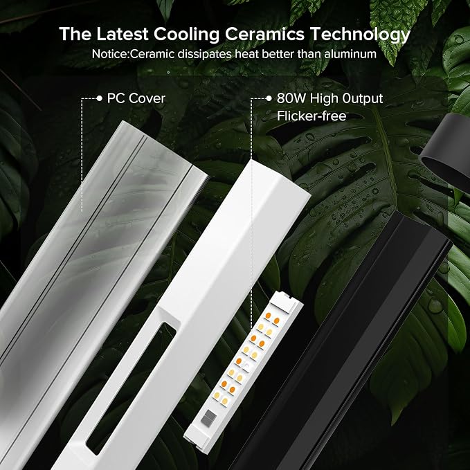 SANSI T10 Standing Grow Lights for Indoor Plants, Vertical Grow Light 4.4FT | PPFD 307 Plant Light 144 LEDs Full Spectrum, Adjustable Three-Stage, 5 Dimming, Timer 3/6/12h, 4000K, Wide Coverage Growth
