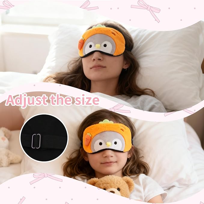 PERFECTSIGHT Cute Sleep Eye Masks (Orange Penguin)
