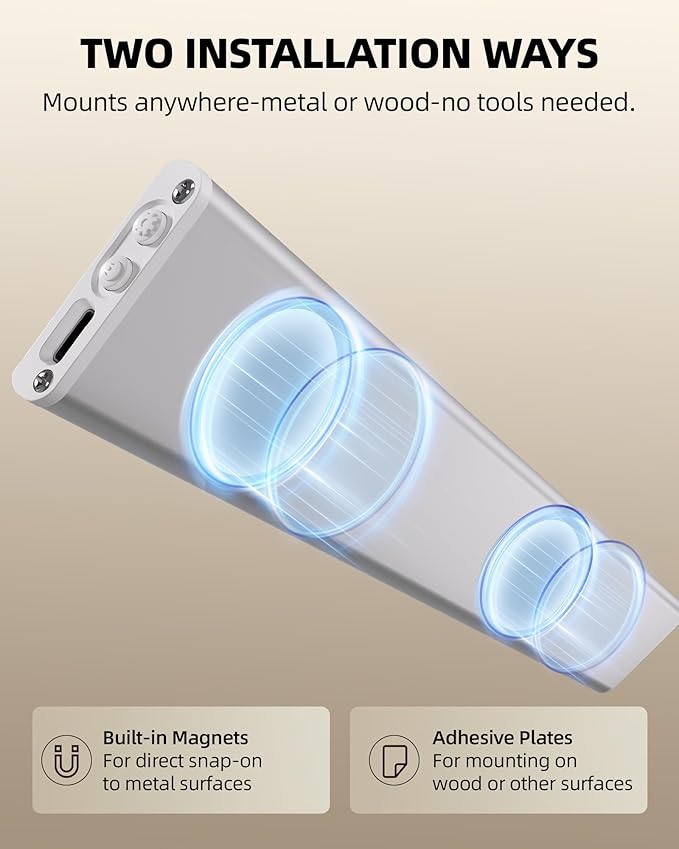 Under Cabinet Lighting, 12inch Rechargeable Motion Sensor Light Indoor, 2400mAh Battery Operated Closet Lights, with Dimmable & 3 Color Temps, Wireless Under Counter Lights for Kitchen,Stairs(6Pack) ﻿