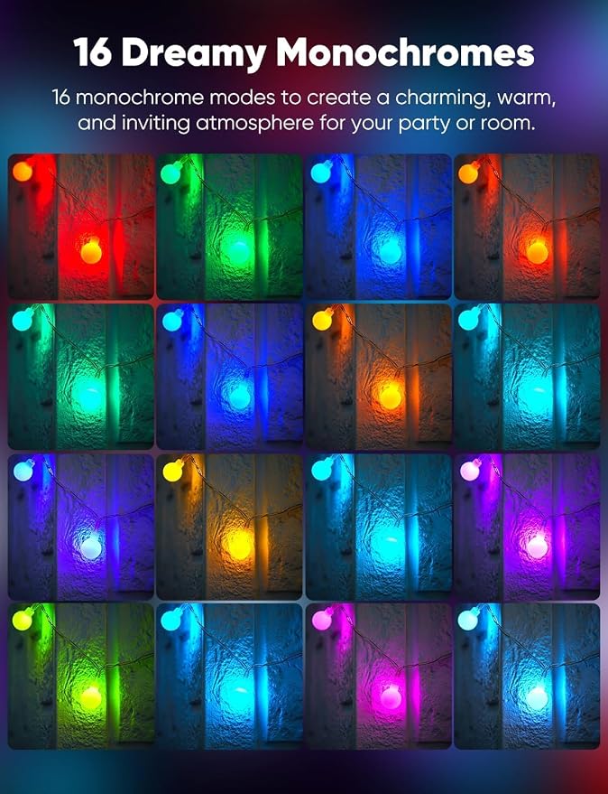 Minetom Color Changing Globe String Lights, 33 Feet 100 Led Fairy Lights Plug in with Timer Remote, Christmas Lights for Camping Dorm Party Wedding Indoor Outdoor Decoration (16Color + Multicolor)