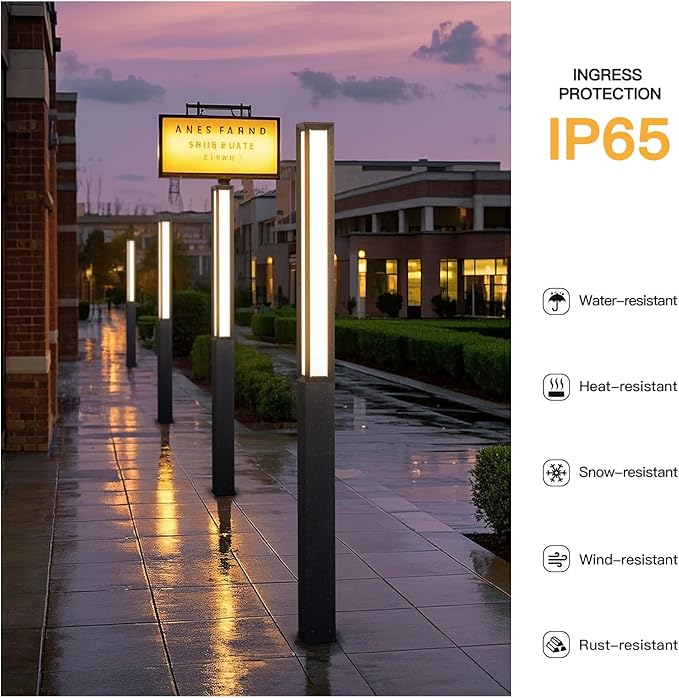MVBT 92" Landscape Path Lights, IP65 Waterproof Tall Pathway Lights Wired | 3000K Outdoor Modern Landscape LED Bollard Driveway Lighting, High Voltage Floor Lamp for Walkway Lawn Patio Yard Garden
