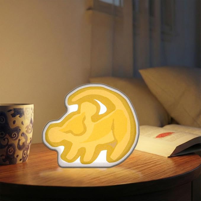 Allenjoy Yellow Cartoon Lion Night Light Desk Lamp - Wall Mountable LED Lightbox Sign, Home Office Room Decor, Gifts for Kids Teens Men Women Fans