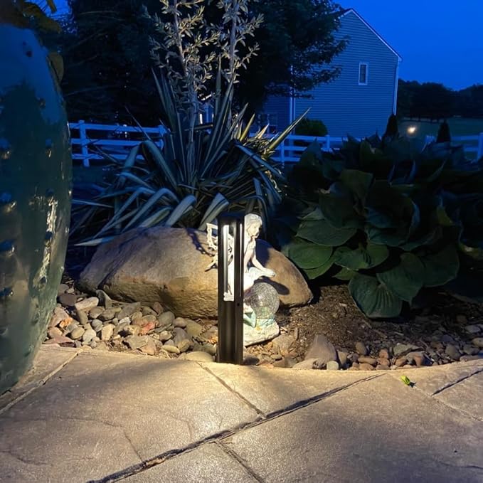 LEONLITE 6-Pack 3W LED Low Voltage Path Lights Aluminum 3000K Black | Landscape Pathway Lights, Outdoor Landscape Lighting for Driveway, Garden, 12-24V AC/DC, ETL, IP65 Waterproof, Warm White