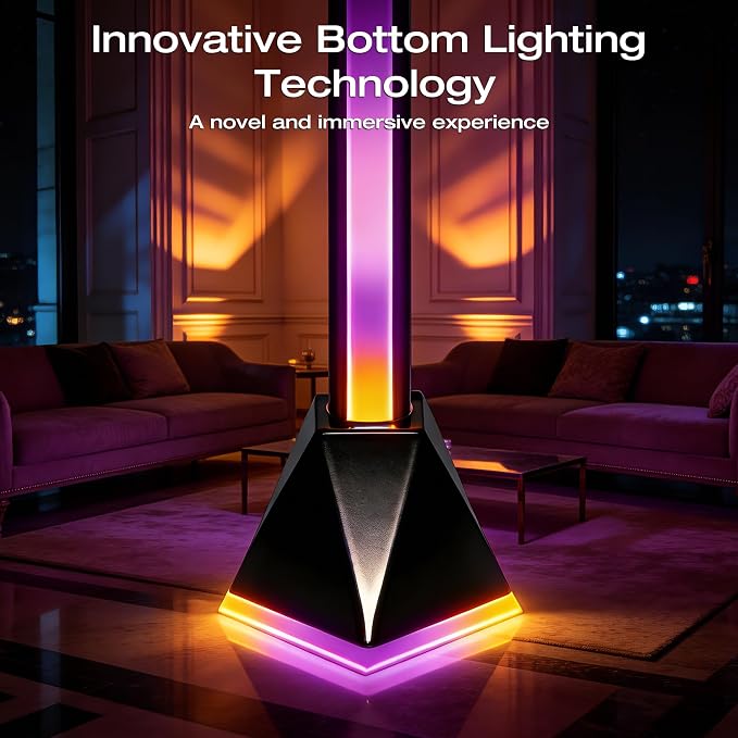 Corner Floor Lamp, Smart RGB LED Corner Lamp with App and Remote Control, Mood Lighting, 16 Million DIY Colors & 68+ Scene, Music Sync, Timer Setting for Living Rooms, Bedrooms, and Gaming Rooms
