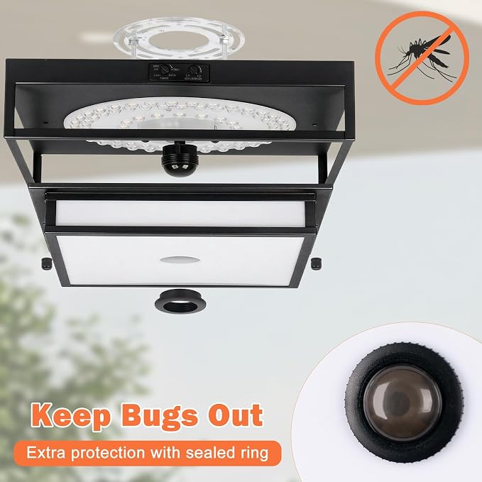 13" Motion Sensor Outdoor Ceiling Light Large Flush Mount Lighting 2 Pack | Modern Outdoor Ceiling Lights for Porch, Adjustable Color, Exterior Waterproof Ceiling Light Dusk till Dawn, Anti-Rust