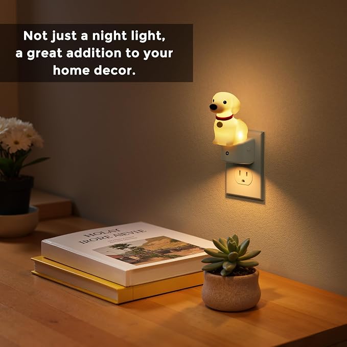 L LOHAS LED Night Light for Kids,3D Cute Puppy Night Lights | Dachshund with Dusk to Dawn Sensor, RGB+Soft White 3000K,Dog Night Light,Birthday Gift Nightlight for Kids,2Pack
