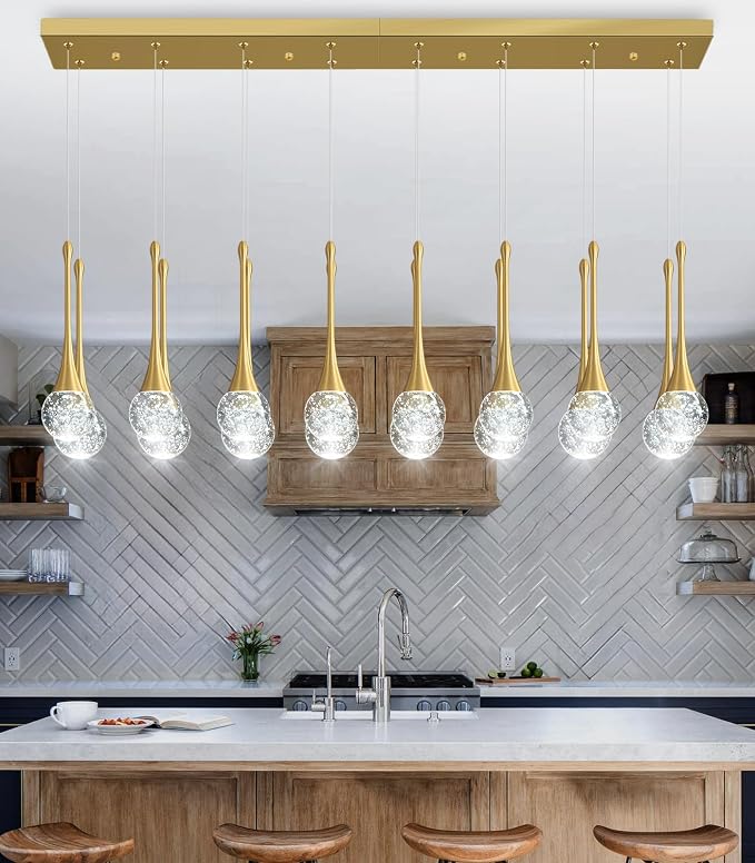 16 Lights Modern Glam Crystal Chandelier for High Ceiling LED Dimmable Pendant Light for Staircase Foyer Enterway Living Room Chandelier Lighting Gold