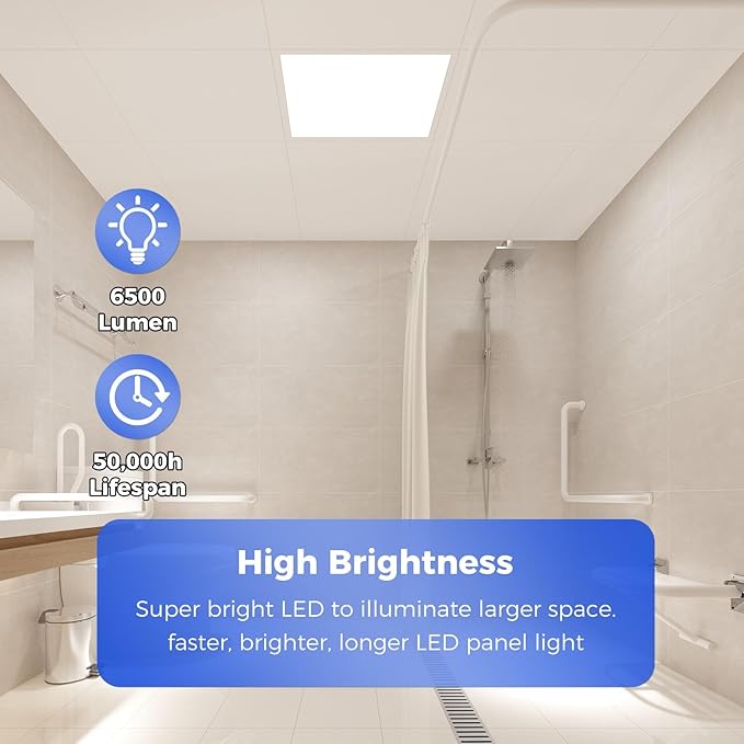 AIKVSXER 30 Pack 2x2 LED Flat Panel Light, Recessed Drop Ceiling Light Kitchen Lighting Fixtures,Bright 6500LM,0-10V Dimmable,Switchable 3000K/4000K/5000K/5700K/6500K, 30W/35W/40W/45W/50W