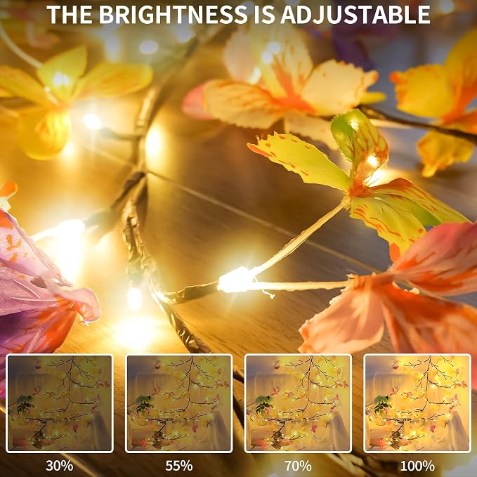 FNHMSL Butterfly Enchanted Willow Vine Lights, 4FT 48LED 3 Color Butterfly Blossom Tree Branch Lights for Wall with USB Battery Box, Remote Timer,8 Light Model, Bedroom Wall Doors Wedding, Christmas | 3 Color USB Butterfly Enchanted Willow Vine Lights ...