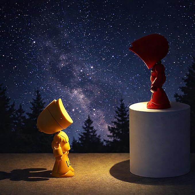 Lonely Robot Cartoon Cute Robot Design Companion Table Light, LED Mini Night Light Lonely, 2 in 1 Magnetic Base Creative Table Lamp (Red+Green)
