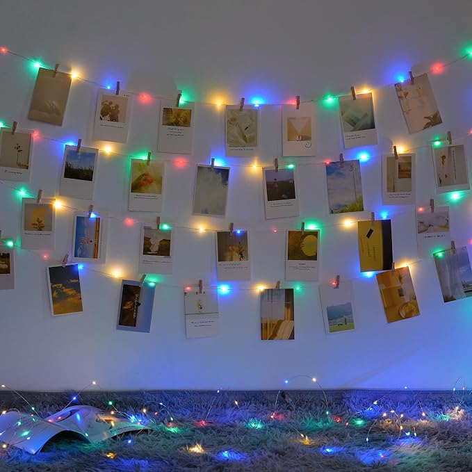 JMEXSUSS 66 ft 200 LED Multicolor Fairy Lights Plug in | Outdoor Waterproof Christmas Tree Lights 8 Modes Twinkle Lights for Bedroom Christmas Tree Decor
