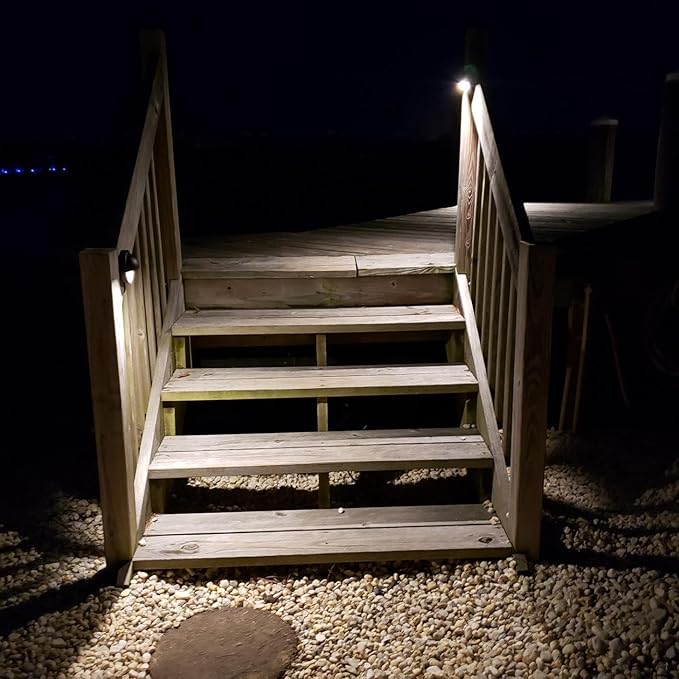 LED Low Voltage Deck Lights 2700K Landscape Railing Fence Light 180LM 12-24V AC/DC Aluminum Housing Outdoor Step Lights IP65 with Wire Nuts 4FT Corded ORB Finish 3.74 Inch Diameter 6-Pack