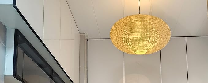 Hytsoeee(19.69Inch) Double-Layer Paper Lamp Shade, White Oblate Paper Lantern Pendant Light Shade,Bohemian Folding Ceiling light Shade, Paper Lantern Lamp Shade for Bedroom,Apartment (19.69inches)