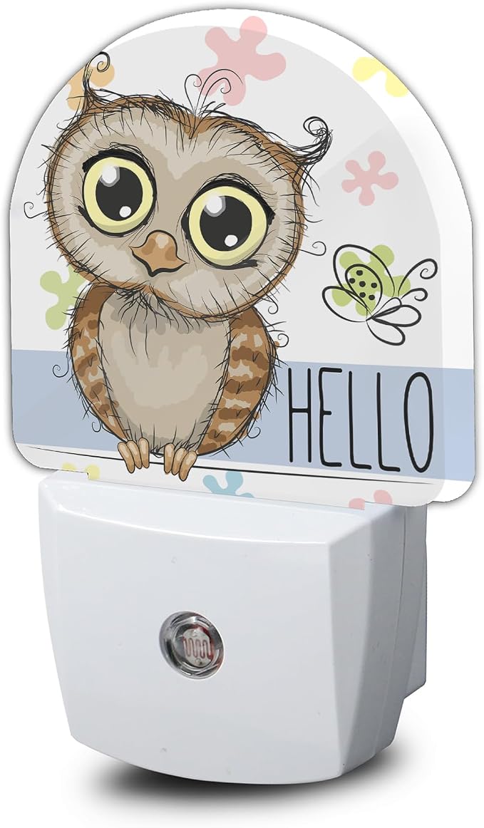 Night Light,Cute Cartoon Owl and Butterfly Night Lights Plug Into WallDusk to Dawn Sensor for Bedroom Bathroom and Living Room for Women/Girls Gift