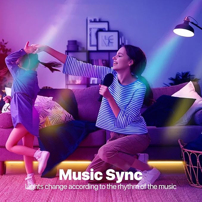 Bluetooth Smart Light Bulb 60 Watt, Dimmable Color Changing, 1 Pack | E26 Lightbulbs 9W A19, RGBCW Multicolor, Music Sync, Timer Schedule Settings (No WiFi Connection)