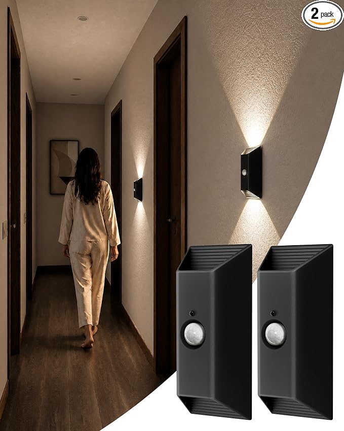 EZVALO Motion Sensor Wall Light with Remote Control, Rechargeable Wall Sconce, 3 Color Temps, Dimmable, Magnetic, LED Indoor Wireless Wall Lamp, 4000mAh, for Hallway, Stair, Entryway, Renters
