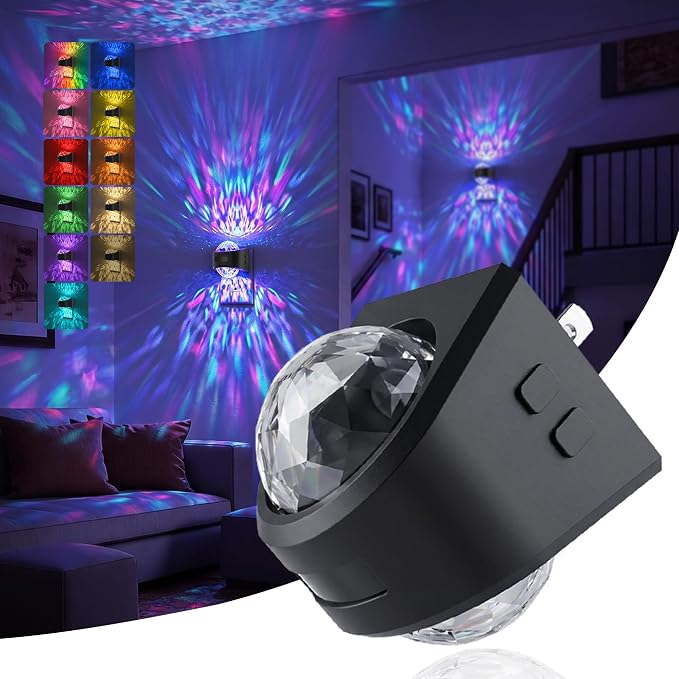 JandCase Motion Sensor Night Light, Dusk to Dawn | Star Projector Night Light with 180° Rotatable Plug, 3000K and RGB Automatic Galaxy Nightlight Plug in for Bathroom Hallway