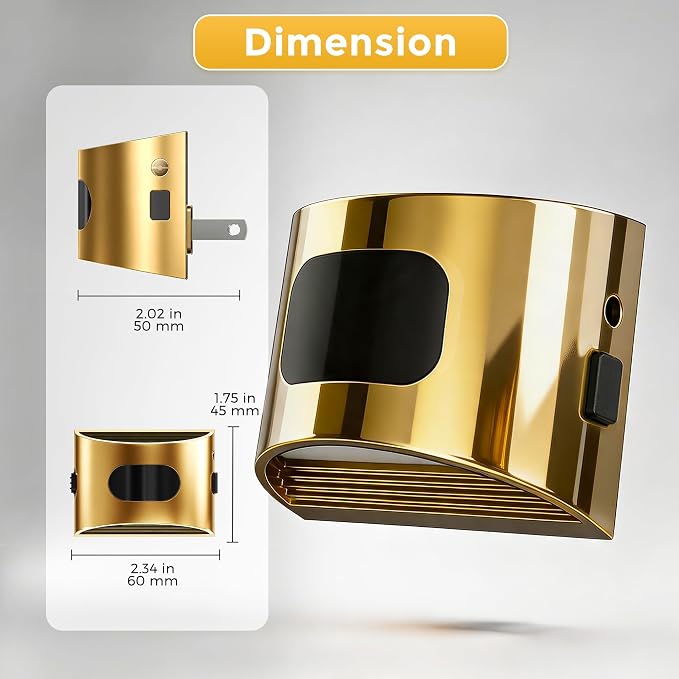 L LOHAS LED Motion Sensor Night Light, Night Lights Plug into Wall, 4 Pack | Nightlight with Dusk to Dawn & Motion Detection Sensor, 30-100Lm Adjustable Brightness, 3000K Warm White, Gold Housing