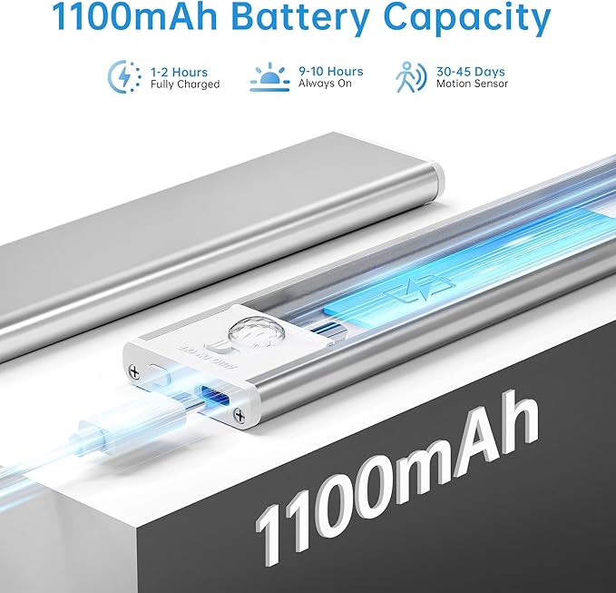 Under Cabinet Lighting,5 Pack Rechargeable Motion Sensor Light Indoor,3 Colors Dimmable,Magnetic Closet Lights Battery Operated,Under Counter Lights for Kitchen,Wardrobe, Hallway, Home