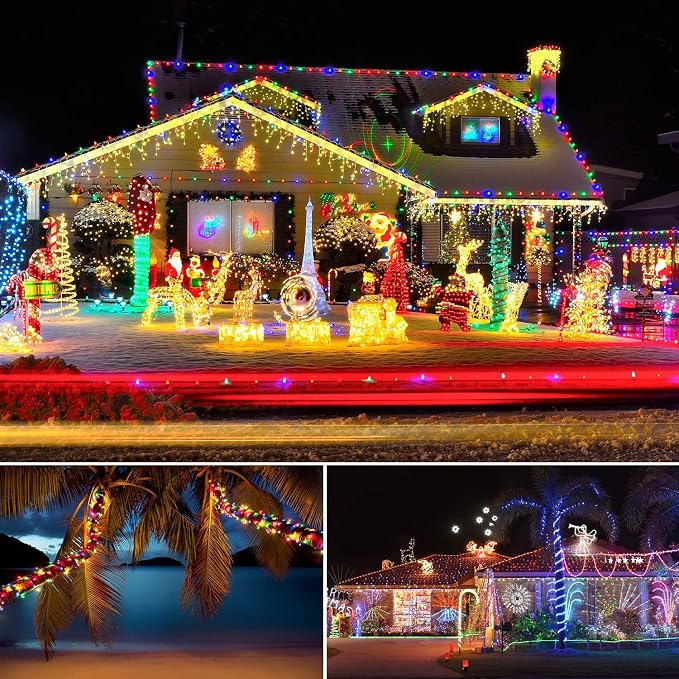 LED Rope Lights Battery Operated String Lights 40Ft 120 LEDs 8 Modes | IP65 Waterproof Battery Powered Rope Lights With Dimmable Remote for Party Garden Holiday Decoration 2Pack
