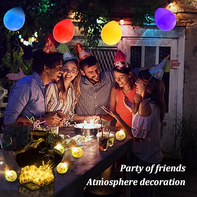 AIKEI 200pcs LED Balloon Lights,Warm White Mini Balls Lights,Long Standby Time Party Lamps,Waterproof for Paper Lantern,Easter Eggs Decor, Halloween Wedding Birthday Party Decoration