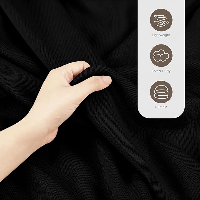 Utopia Bedding Soft Jersey Knit Blanket Black King (90x102 Inches) | Lightweight, Breathable, Sweatshirt Blanket, Bed, Couch, Sofa, Cozy, Home Decor, Summer