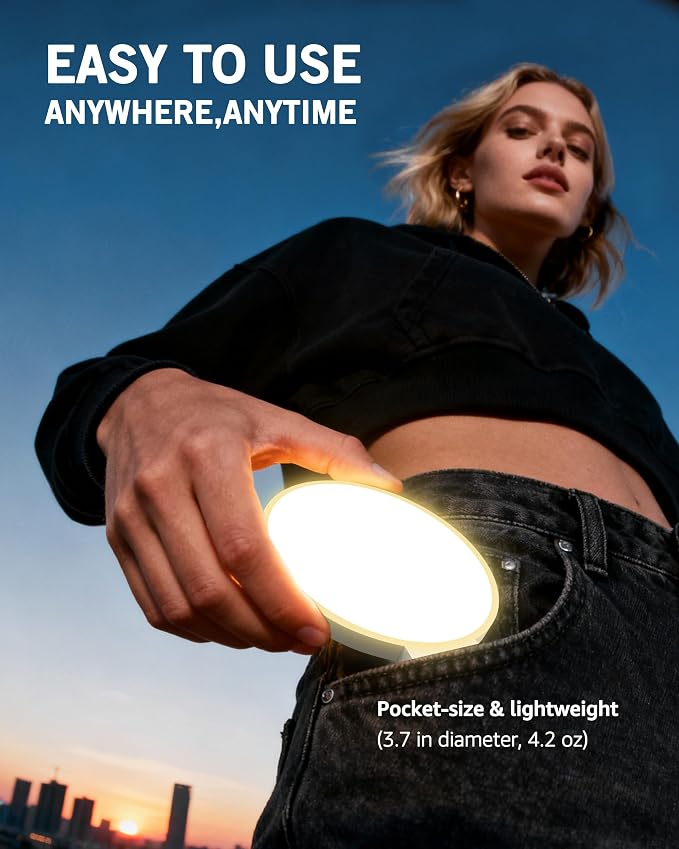 NiceVeedi 3 Color Soft Selfie Light Phone Light with Clip, Portable Edge-lit Ring Light, Rechargeable Video Conference Lighting for iPhone/Selfies/Makeup/Live Streaming/TikTok/Vlog/Zoom/Video Calls