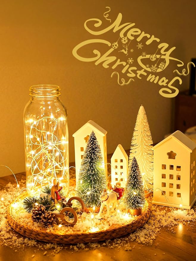 Minetom Fairy Lights Battery Operated, 5 Pack 7FT 20LED String Light Indoor | Fairy Lights with Timer, Silver Wire, Battery Powered Christmas Light for Bedroom Classroom Wedding Decorations, Warm White