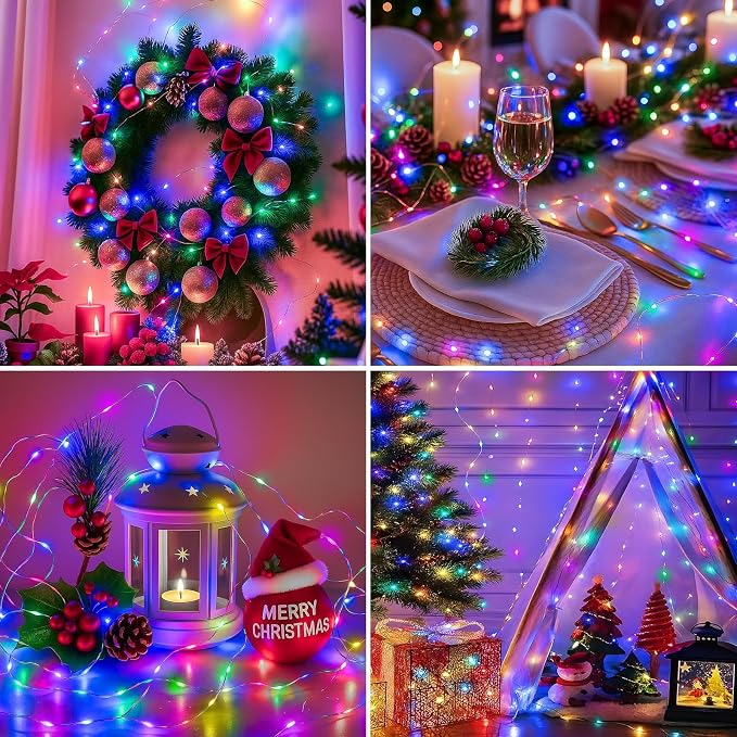 10 Pack Fairy Lights Battery Operated - 7ft 20 Led Twinkle Lights 3 Modes, Bulk Mini String Lights Waterproof for Mason Jars Vases DIY Party Wedding Decoration Christmas -Multi-Colored