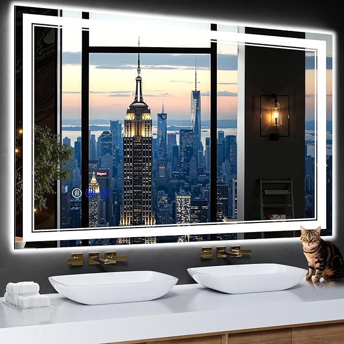48"x30" LED Bathroom Mirror with Lights,Anti-Fog,3 Color Modes