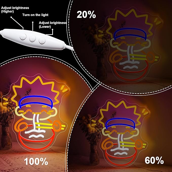 Anime Ramen Neon Sign Noodle LED Light for Wall Decor Dimmable Japanese Noodle Light Up Sign,USB Powered Neon Wall Light for Japanese Restaurant Kitchen Bar Ramen Shop Birthday Gifts Party