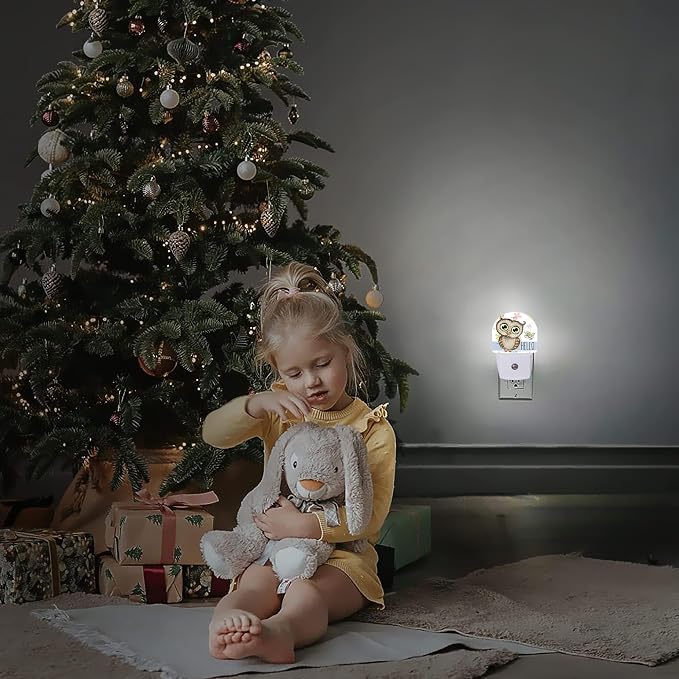 Night Light,Cute Cartoon Owl and Butterfly Night Lights Plug Into WallDusk to Dawn Sensor for Bedroom Bathroom and Living Room for Women/Girls Gift