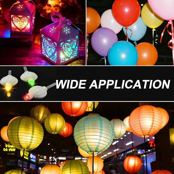 Aogist 24 Pack Small LED Lights Battery Powered Waterproof Hanging Twinkle Light Last 48 Hours for Paper Lanterns,Balloons,Floral,Weddings & Festival Christmas Decorations,Multicolor-Color Changing