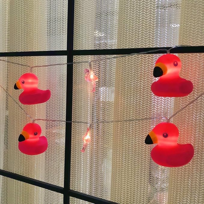 Cute Flamingo Lights Flamingo String Lights Battery Operated Flamingo Fairy Lights for Children Bedroom Home Wedding Holiday Decortion (Flamingo, 1.65m/10LED)