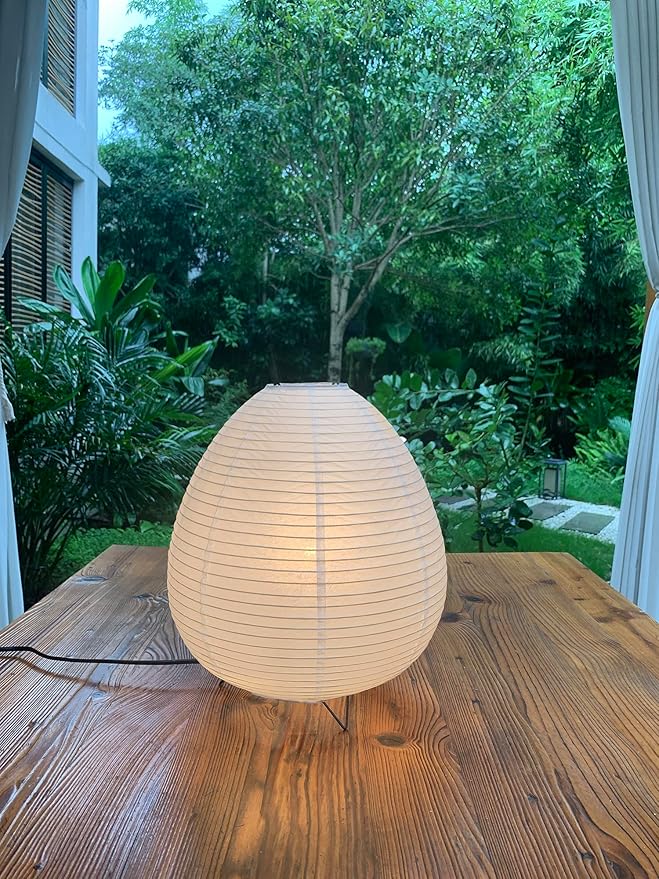 11.4inch Egg-shaped Table Lampshade,Chinese Paper Lantern,Festival Decoration (White)