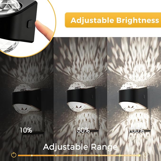 L LOHAS LED Night Lights Plug into Wall, Projector Night Light | Dusk to Dawn Sensor,5000K Daylight White Nightlight for Kids Playroom Home Theater Party