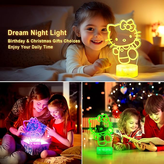 16 Colors Cartoon Night Light, Anime Character Change Decor Lamp with Remote, Dim, Timer, Fans Kids Gifts for Christmas Birthday Boys Girls