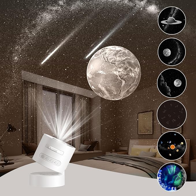 Ultimate Star Projector ¨C Galaxy Night Light & Planetarium | Real Starry Sky with Earth, Saturn, Moon, Constellations, Planets & Aurora | Room Decor for Kids & Adults