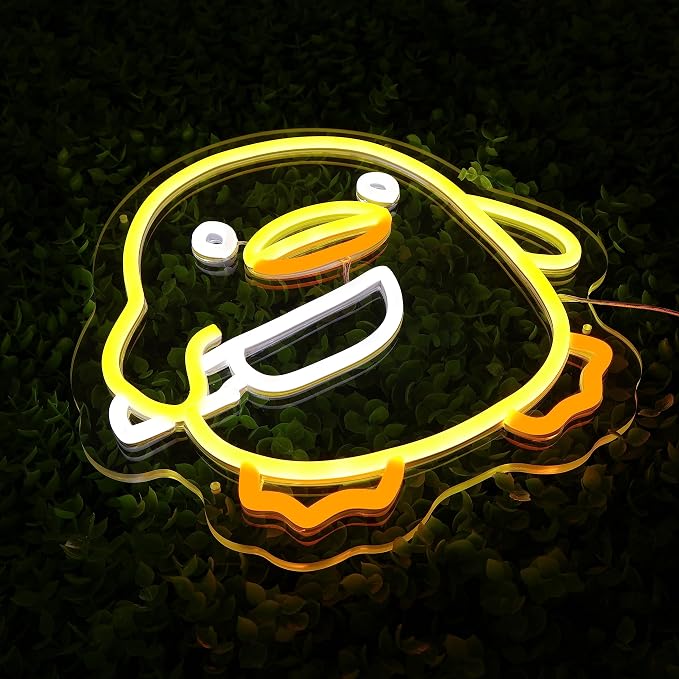 Duck Neon Sign for Bedroom Decor, Dimmble Cute Duck LED Neon Light | Funny Room Decor, Gamer Gift, Kawaii Aesthetic, Bedroom, Game Room, Man Cave, Mood Lighting, USB Powered, Premium Finish
