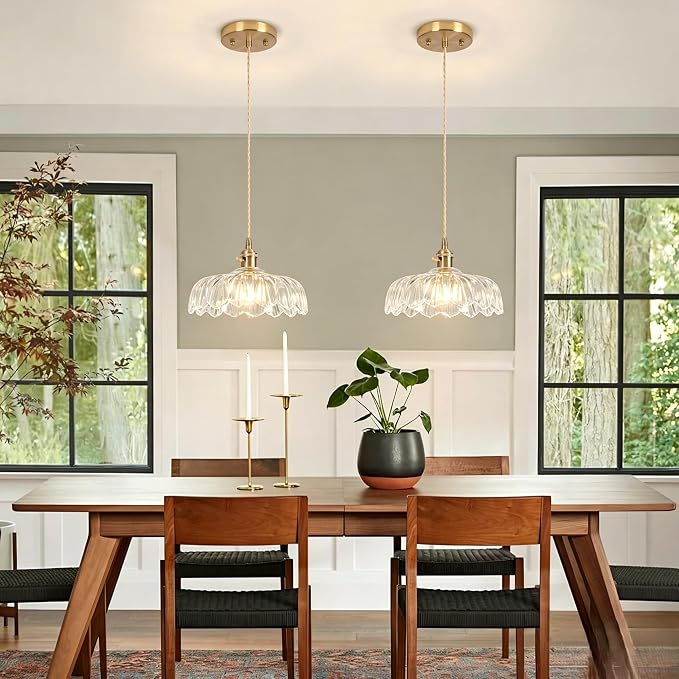 Battery Operated Pendant Light,Vintage Light Fixtures RGB Light Bulb 2500mAh 9.4in Transparent Modern Chandelier with Remote Control Wireless Adjustable Rechargeable Chandelier for Kitchen Island 1PCS