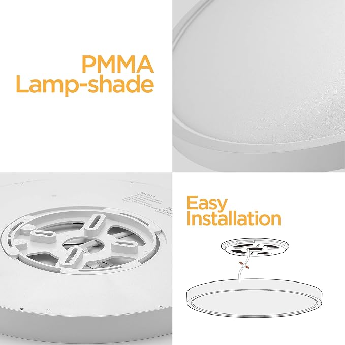 TALOYA Flush Mount Ceiling Light,15.8 Inch,36W,5000K Daylight 4-Pack White | 100–240 VAC Input LED Ceiling Light for Bedroom, Living Room, Porch,Bathroom,Kitchen, Laundry,Hallway and Closet