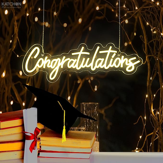 KatchOn, Congratulations Neon Light Sign | Congratulations Light Up Sign For 2026 Graduation Decorations | Graduation Decorative Lights | Backdrop for Grad Decorations Class of 2026
