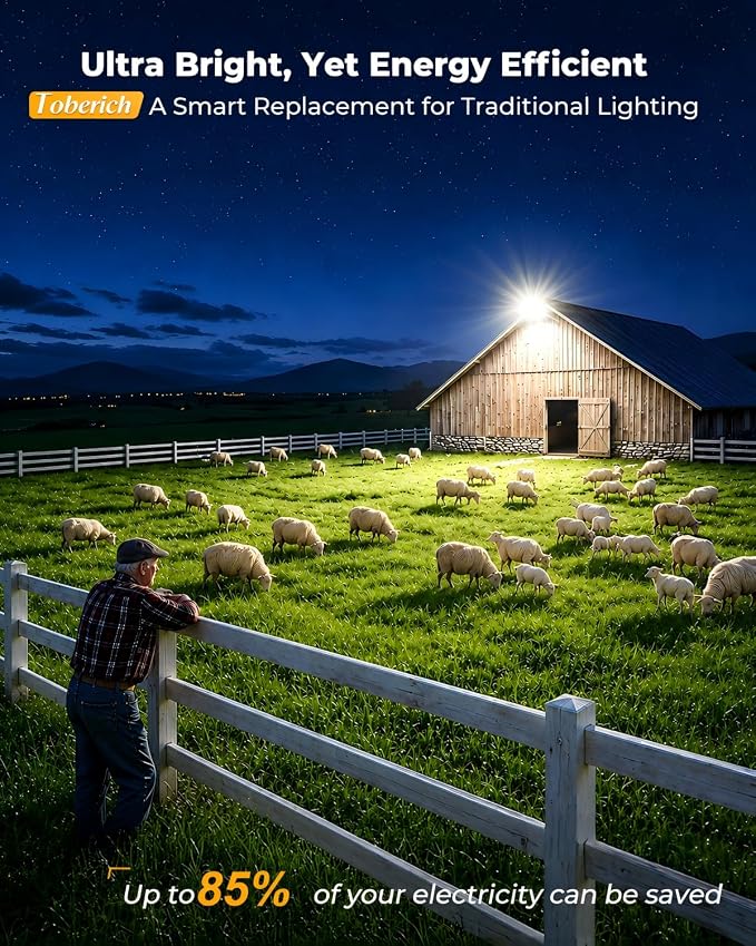 toberich 150W LED Barn Light Dusk to Dawn, 20000LM Outdoor Yard Light 4000K | Ultra Bright Security Light, Adjustable Angle, IP66 Waterproof, Photocell, AC110-120V, Lights Up Large Areas for Yard Barn