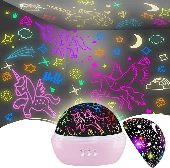 Unicorn Toys for 3-8 Year Old Girls,Star Projection Cute Kids Toys for 3-9 Year Olds Girl 2 in 1 Popular Christmas Xmas Birthday Gifts for Girls Age 3-10 Year Old Toddler Girl,Kids Toys