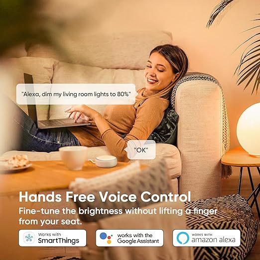 TREATLIFE Smart Dimmer Switch, Single-Pole Smart Switch for Dimmable Bulbs, 2.4GHz WiFi Smart Light Switch Works with Alexa and Google Home, APP Remote Control, Neutral Wire Required