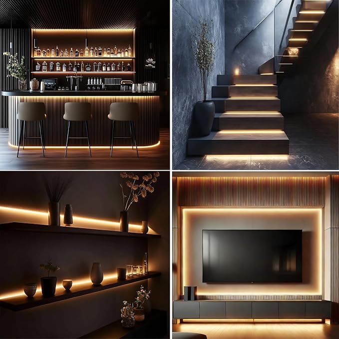 2700K COB LED Strip Lights, 24V DC Premium Flexible Tape Light with Strong 3M VHB Tape, CRI 95, UL Listed, Cuttable, Dimmable, for Hotels, Lobbies, Corridors, Rooms (NO Power Supply)