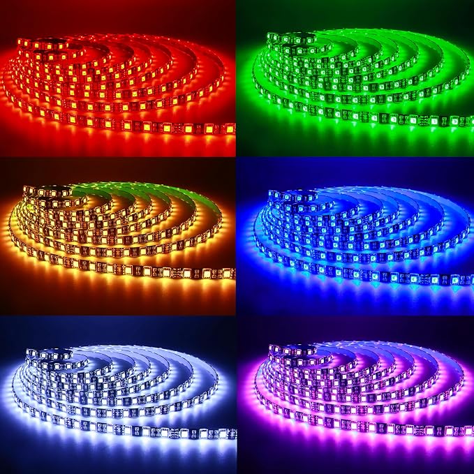 5M Black PCB 5050 RGB LED Strip Waterproof IP65 300 SMD Black PCB Board DC 12V Flexible Light